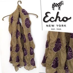 Echo Accessories - 🆕 ECHO GREEN PURPLE SAND DOLLAR OBLONG SCARF Echo Accessories - 🆕 ECHO GREEN PURPLE SAND DOLLAR OBLONG SCARF